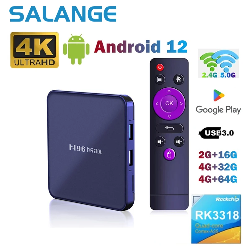 

H96 MAX V12 RK3318 Smart TV Box Android 12 4 Гб 64 ГБ 32 ГБ 4K Dual Wifi BT 4,0 медиаплеер H96MAX TVBOX телеприставка 2 Гб 16 Гб