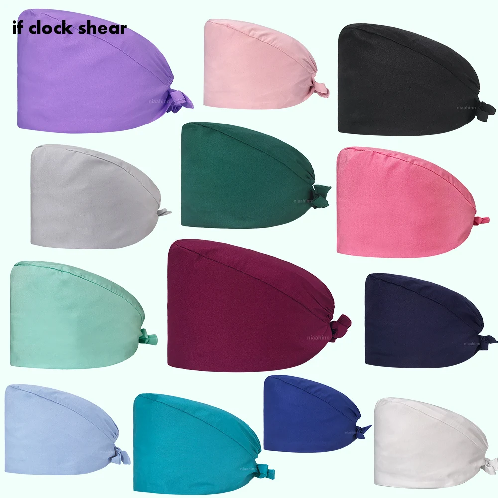 

Solid Color Scrubs Caps Doctor Nursing Scrubs Hat Beauty ICU Clinical Work Hats Lab Nursing Scrubs Cap Womens and Men Wholesale