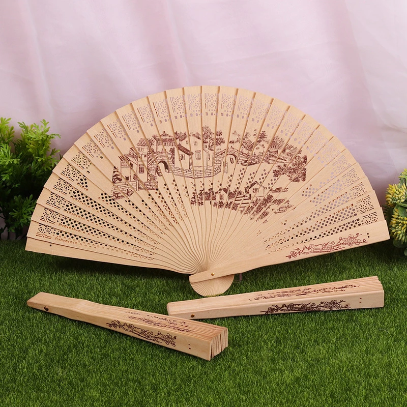 1Pcs Personalized Engraved Wood Folding Hand Fan Wedding Personality Fans Birthday Party Decor Gifts For Guest Home Decorations