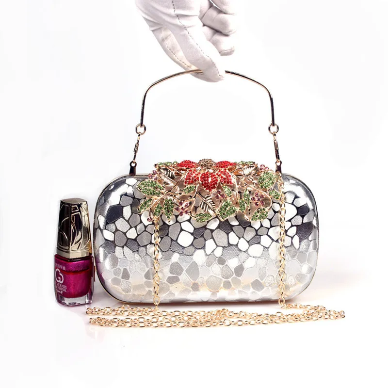 2024 роскошный цветок кристалл куб воды вечерние клатчи со стразами свадебные