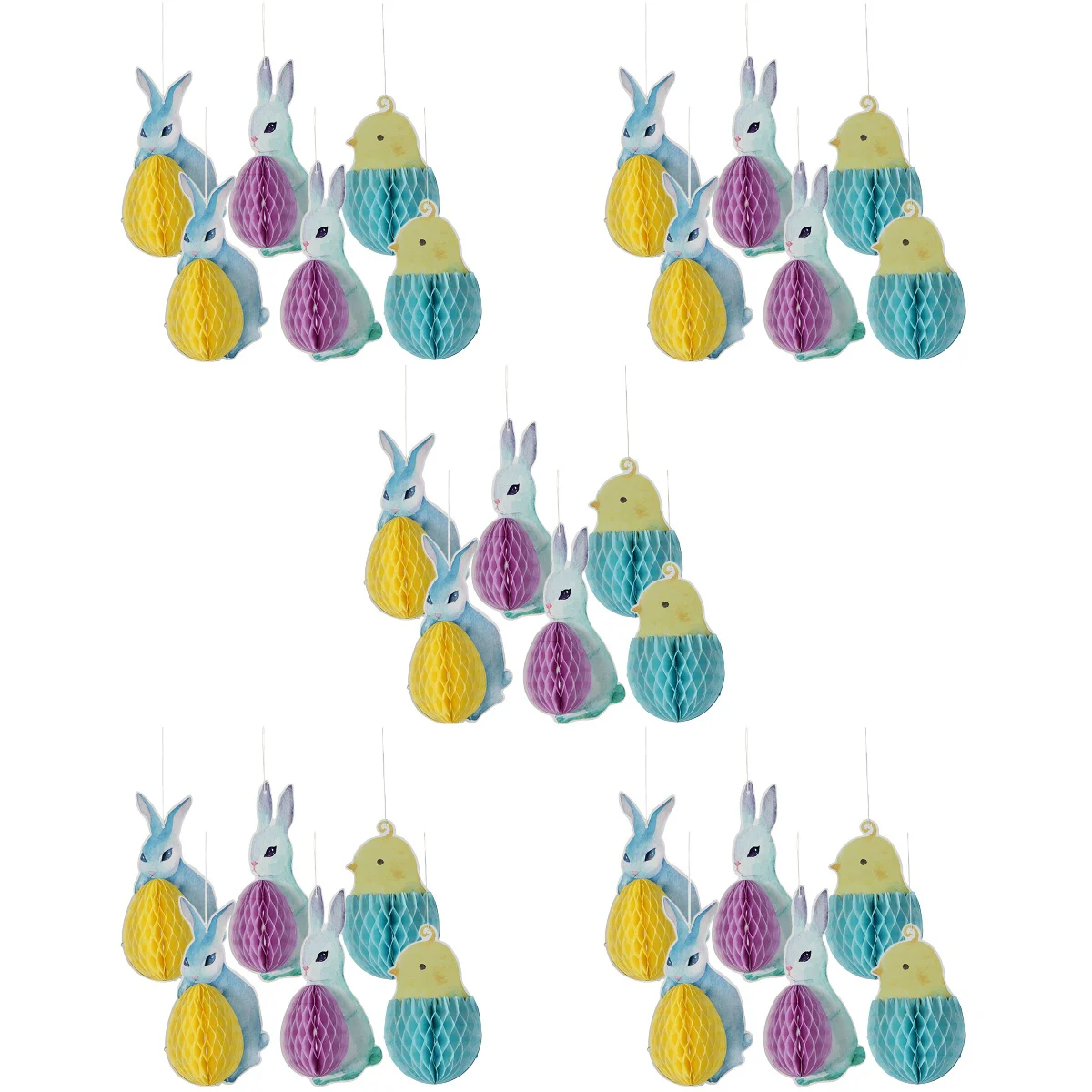 

30 Pcs Colorful Hanging Decor Paper Easter Honeycomb Ball Paper Pom Poms Party Props