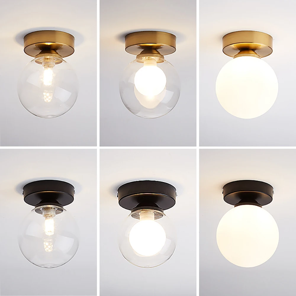 

SGROW Modern Corridor LOFT LED Ceiling Light Round Glass Ball Ceiling Lamp for Chandelier Light Home Interior Decoration Fixture