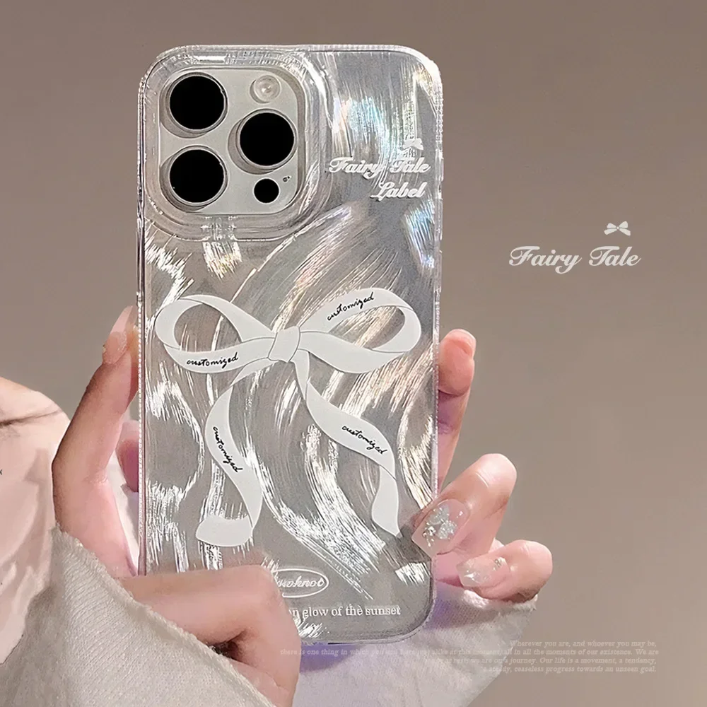 Фея галстук-бабочка Перья лазерное покрытие арт Чехол для телефона iPhone 16 15 14 13 12 11