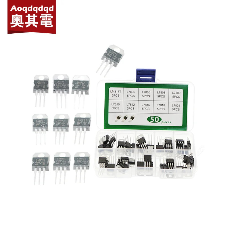 

50 шт. триодный транзистор TO-220 L7805-L7824 Series LM317T регулятор напряжения 3-контактный 10 Значение Полупроводники