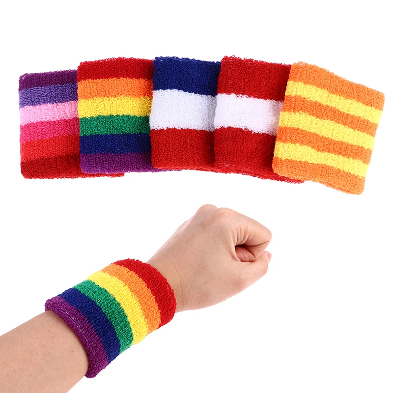 

1PC Colorful Cotton Unisex Sport Sweatband Wristband Wrist Protector Gym Running Sport Safety Wrist Support Brace Wrap Bandage