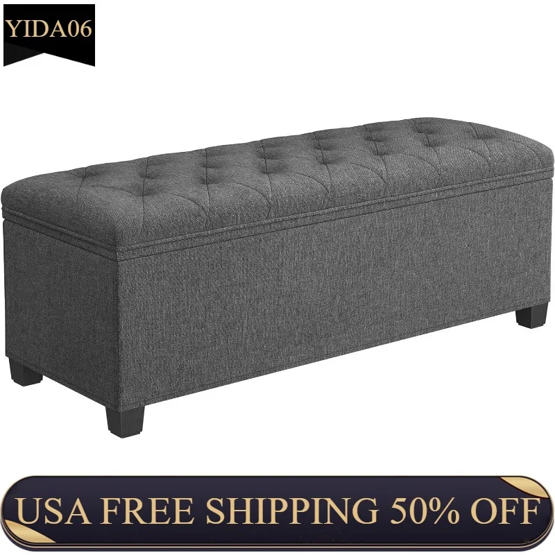 

Фотообои для хранения SONGMICS, скамья с хранилищем, для прихожей, спальни, гостиной, темно-серого цвета ULSF088G01