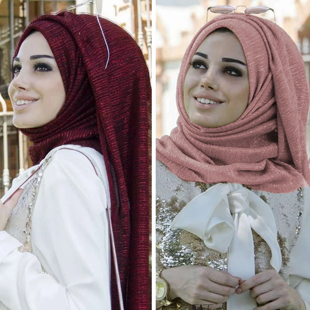 

Long Scarf Muslim Women Hijab Solid Headband Islamic Turban Shawl Wraps Long Shawl Arab 180x75cm Headscarf Islamic Turban