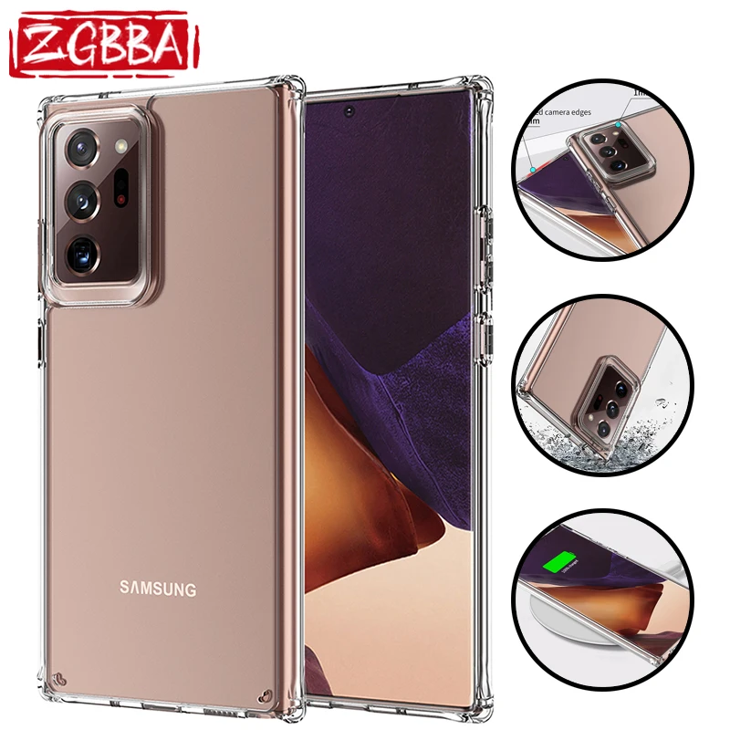 

Shockproof Transparent Protective Cellphone Case For Samsung Galaxy Note20 Ultra 20 10 Plus 5G Anti Drop Simple Phone Cover