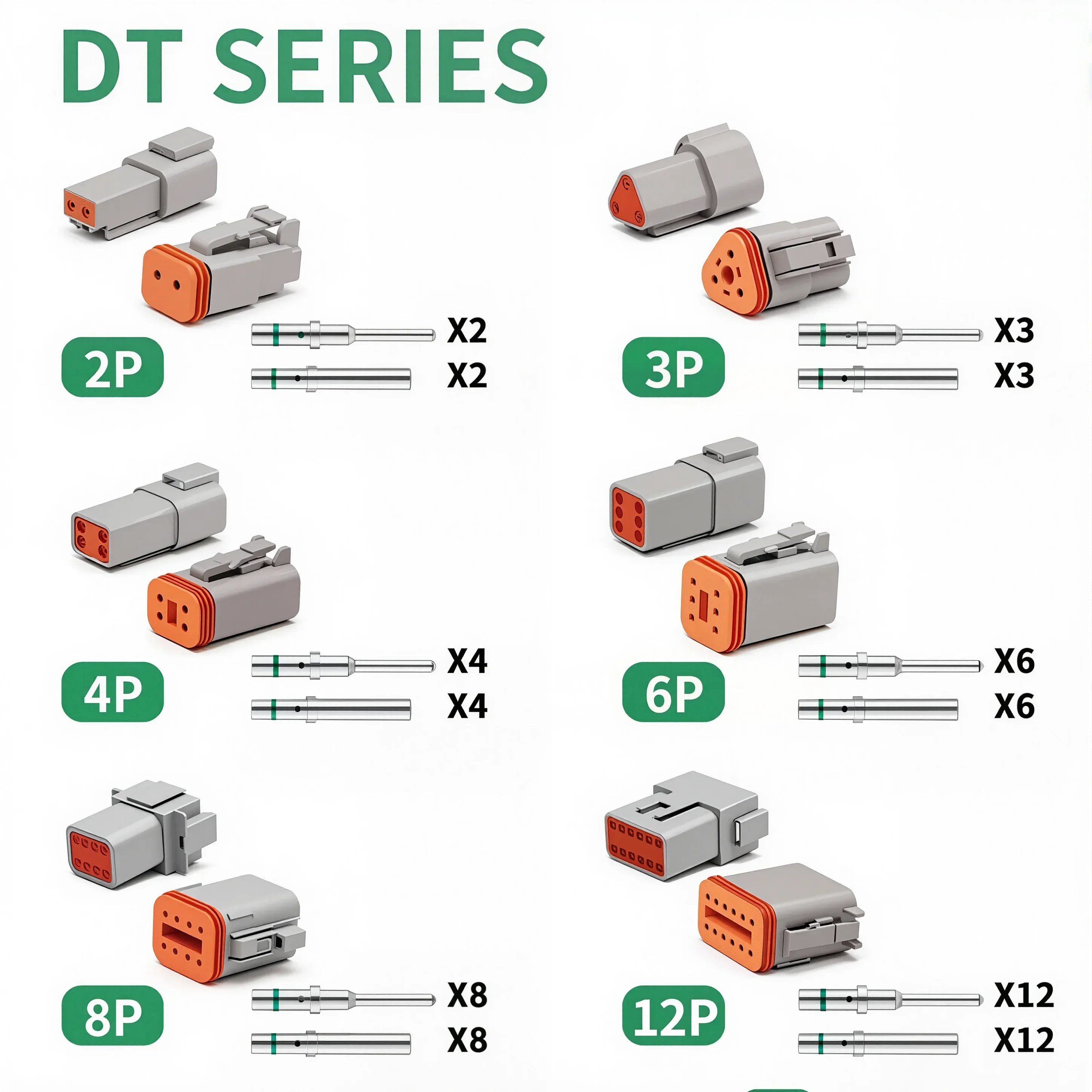 

1/10/20 комплектов разъемов DEUTSCH DT/DTM/DTP/DT15/DT13 deutch разъем «папа» DT06-2S водонепроницаемый разъем DT04 DT04-2P «мама»
