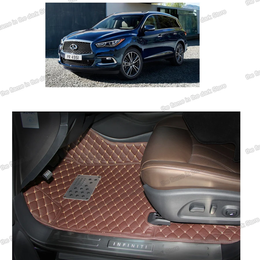 

Leather Car Floor Mats for infiniti jx jx35 qx60 2012 2013 2014 2015 2016 2017 2018 2019 2020 7 seats carpet accessory L50 cover