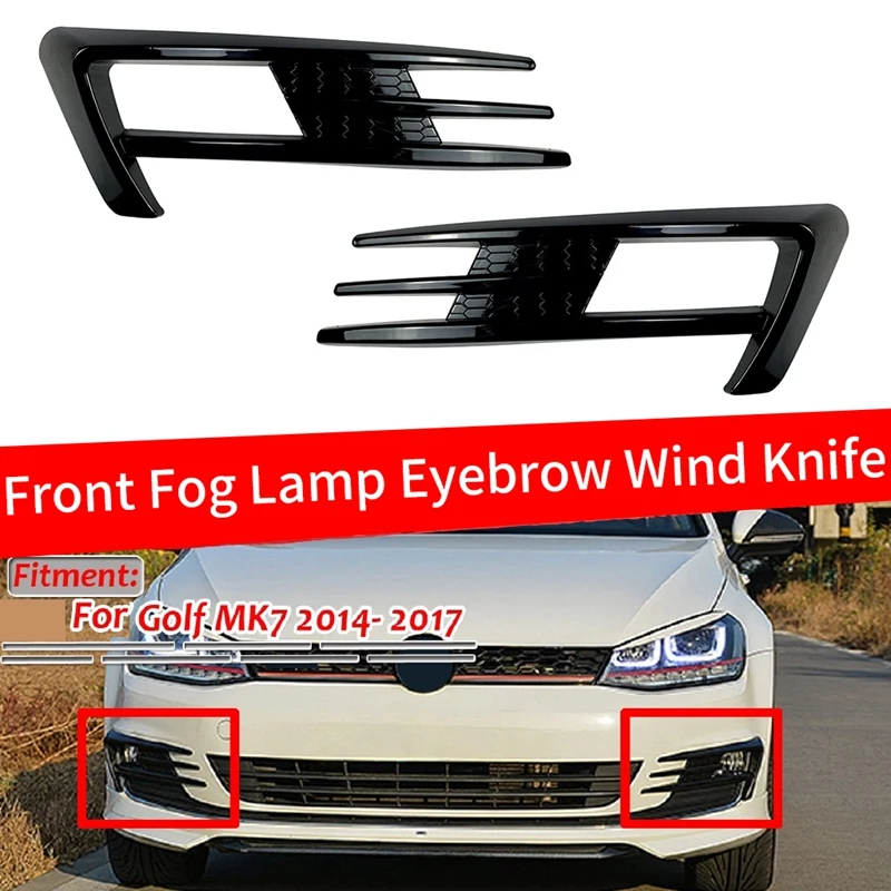 

Carbon Fiber Color For VW Golf 7 MK7 2013 2014 2015 2016 2017 Front Bumper Fog Light Grilles Fog Lamp Eyebrow Cover Trim