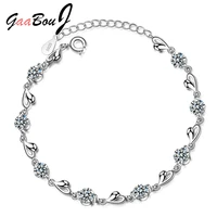 love heart bracelets for women zircon bracelets on hand 925 stamp wedding luxury quality jewelry free shipping gaabou jewellery
