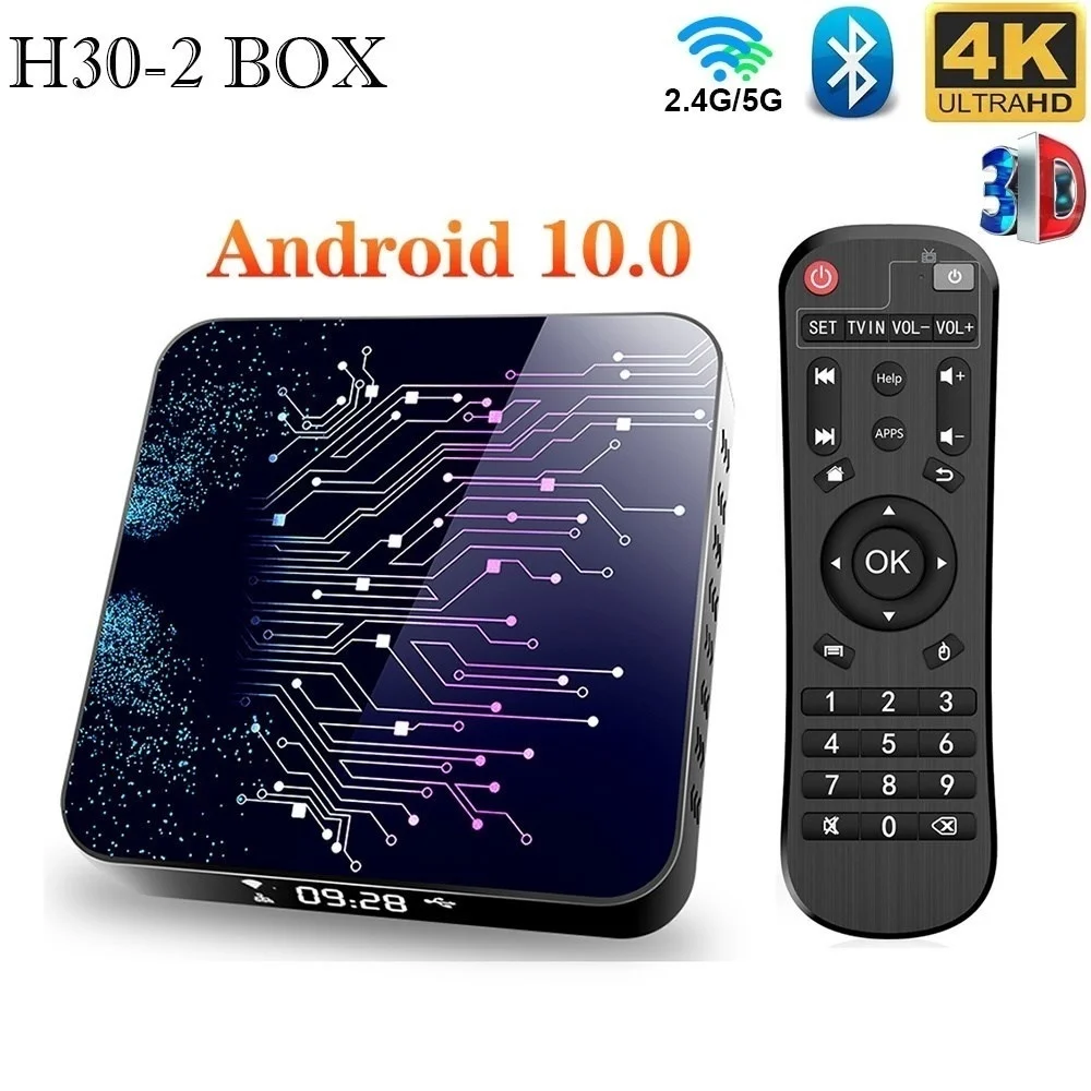 

Умная ТВ-приставка, Android 10, 4 Гб, 32 ГБ, 64 ГБ, 2,4G и 5,8G, двойной Wi-Fi, Android 10, ip ТВ-приставка, BT4.0 ТВ-приставка, 4k HD