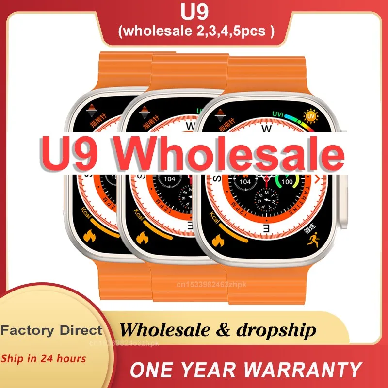 

Wholesale U9 Ultra Smart Watch Series 9 Compass 2.2 Big Screen IP68 49mm GPS Route Track Men Sport Original IWO Smartwatch Men