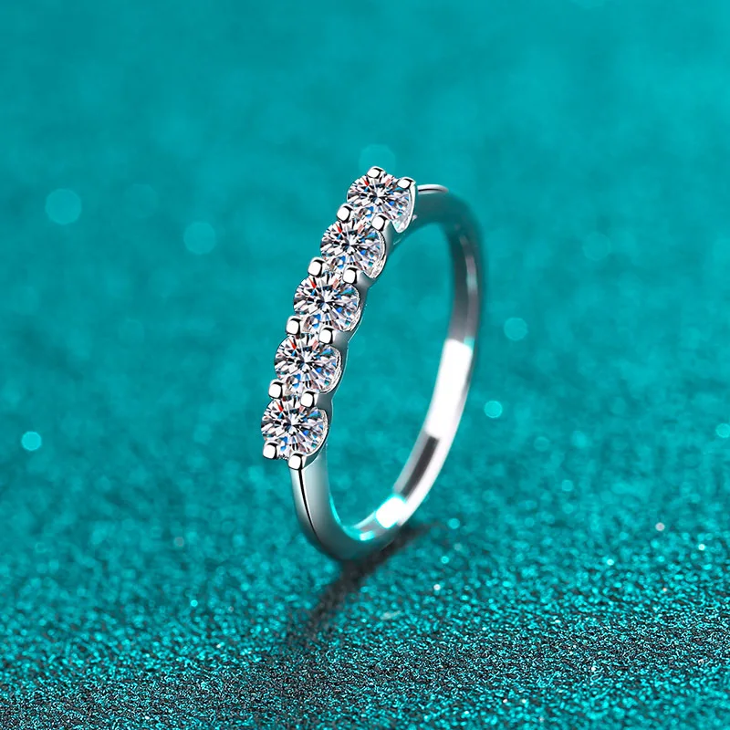 

Женское Обручальное кольцо из серебра 0,5 пробы с муассанитом, 925 карат