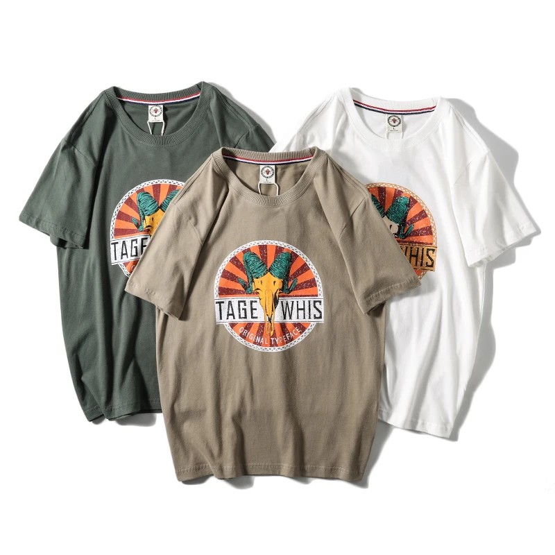 

Summer new men's printed casual fashion loose cotton short sleeves