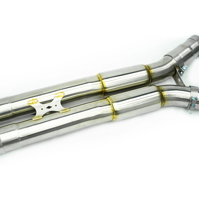 Фото BMW M3/M4 G80/G8X G83 G82 3.0T 2021-2023 нержавеющая сталь с изоляционным слоем выхлопной трубы автомобиля средний выхлоп 89 мм 3,5 дюйма средний №2