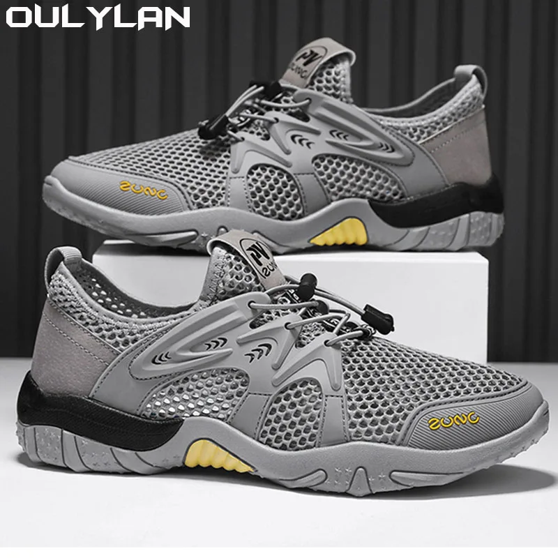 Мужская обувь Oulylan летние дышащие сетчатые уличные Нескользящие прогулочные