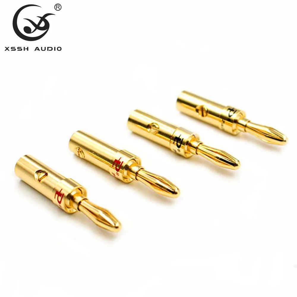 Аудиофильный переходник для динамика YIVO XSSH 4 шт. OEM ODM DIY аудио и видео кабель латунный Мужской позолоченный стандартный разъем