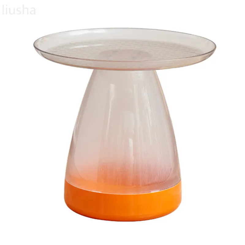 

Nordic side table simple modern small apartment small coffee table round transparent acrylic corner table small round table