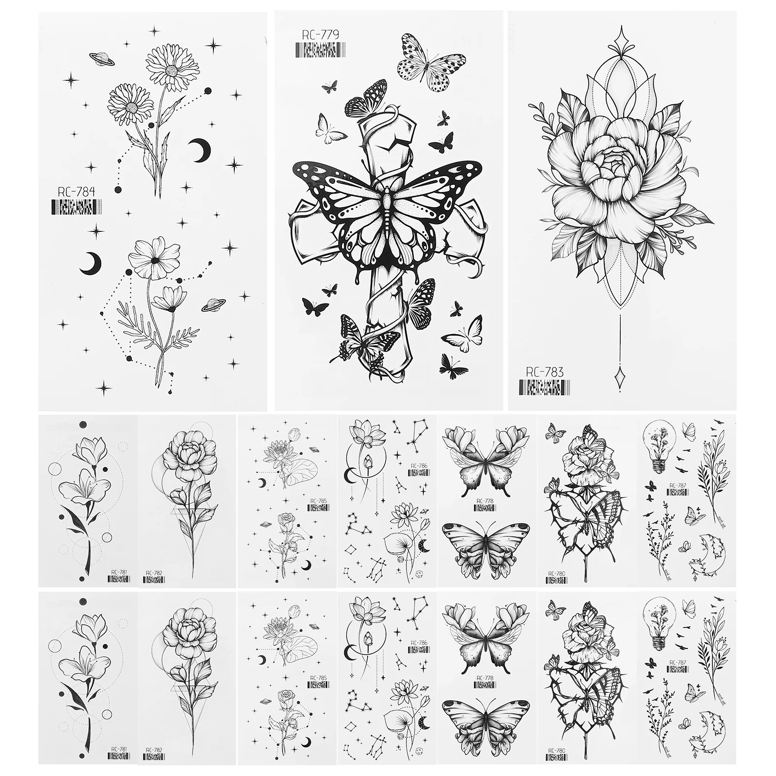 

20 Pcs Girl Temporary Tattoos Butterfly Decorate Sticker Women Transfer Stickers