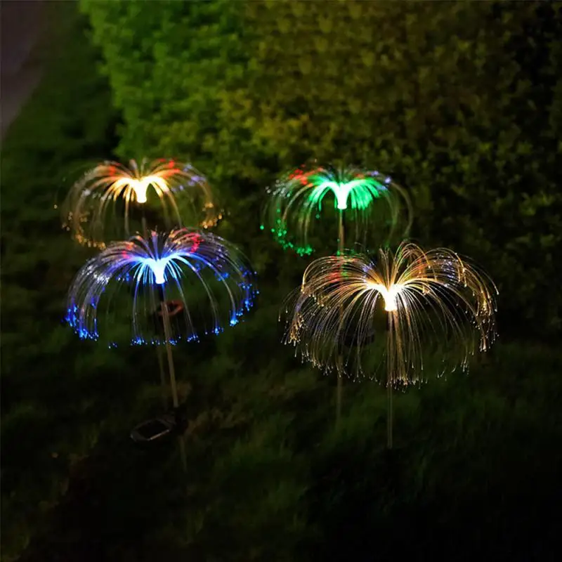 

LED Solar Smoke Lanterns Jellyfish Fireworks Light Optical Fiber Courtyard Garden Lawn Lights Outdoor Waterproof Party Decor