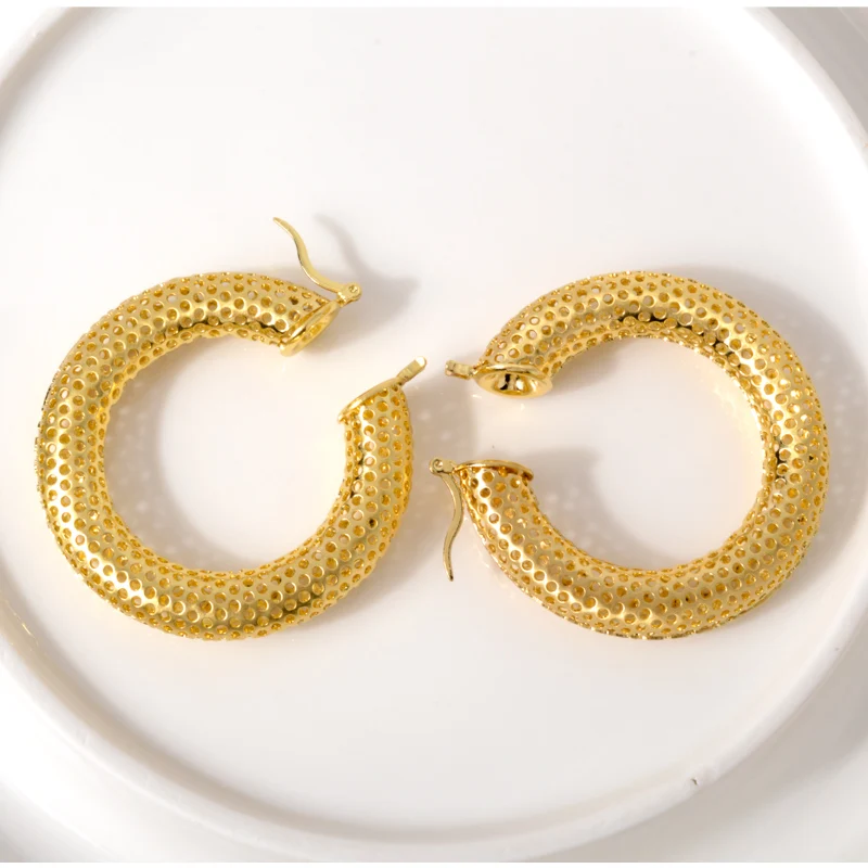 Женские Ювелирные изделия Diana Baby покрытые золотом 18 карат бриллиантовые серьги в