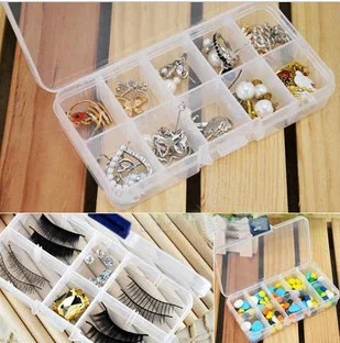 

Multi-grid Transparent Storage Box Jewelry Box/organizing Box/freely Assembled Medicine Box 10 Grids/15 Grids Storage