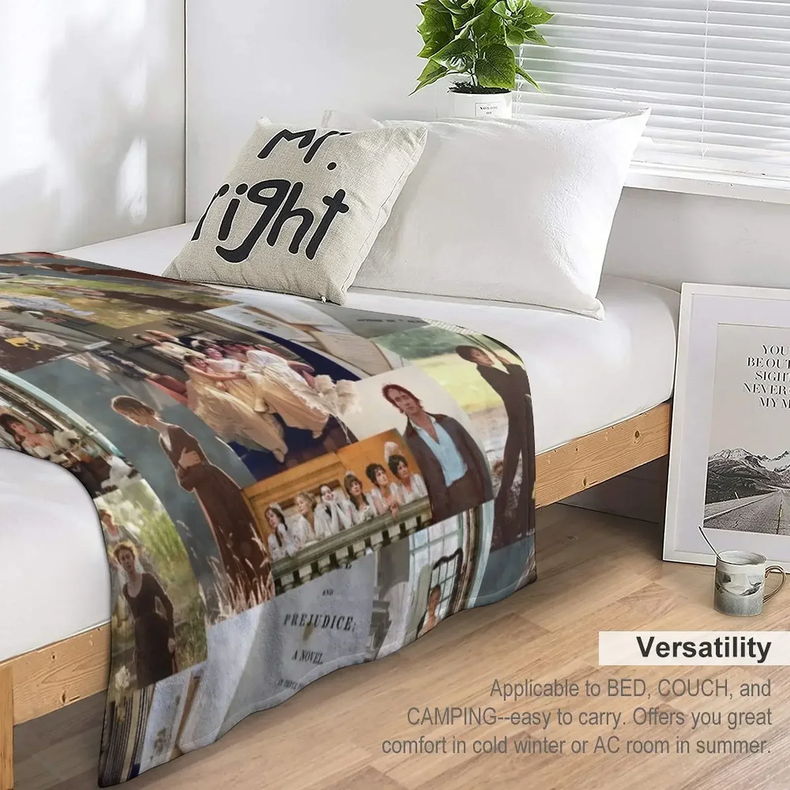 Одеяло с коллажем Гордость и предубеждение декоративное теплое тонкое покрывало