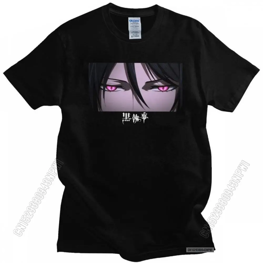 

T-Shirt Manches Courtes Noir Pour Homme En Cotton Avec Les Personnages Du Dessin Animé Japonais Harajuku