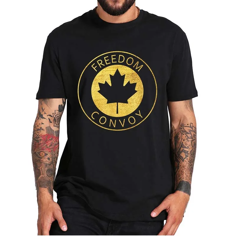 

Onesteps Freedom Convoy 2022 Canadian Trucker T-Shirt Maple Leaf Graphic Vintage Tee Shirt 100% Cotton EU Size For Unisex