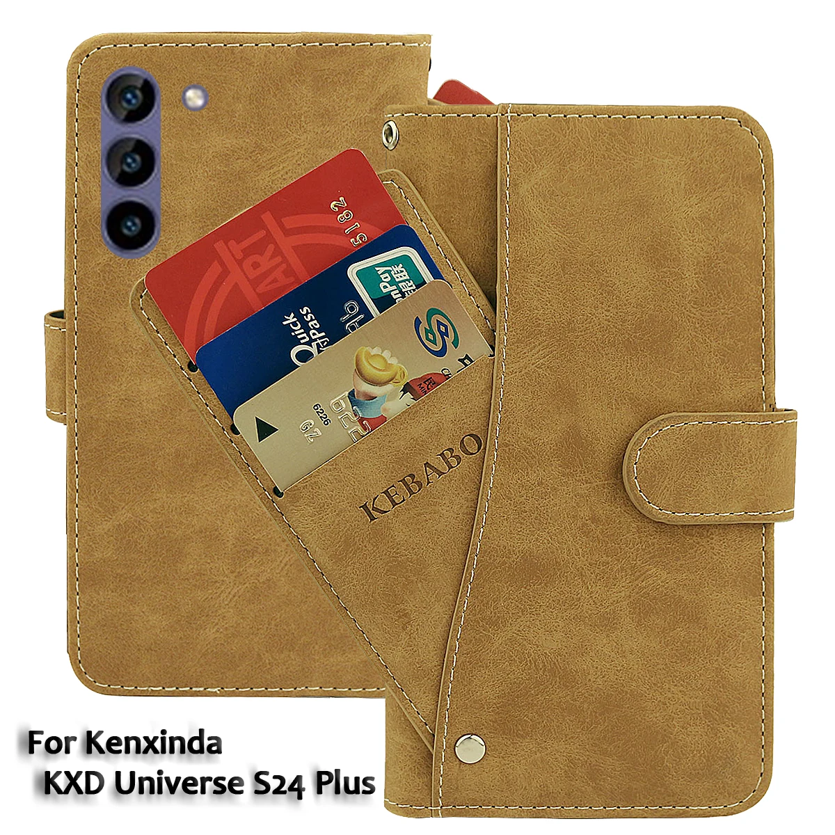 Винтажный кожаный кошелек Kenxinda KXD Universe S24 Plus чехол 6 дюйма роскошный нескользящий