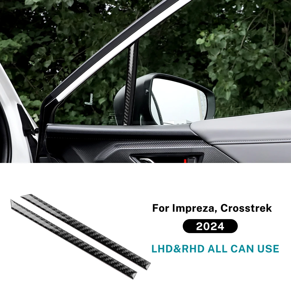 

Настоящая мягкая наклейка из углеродного волокна для Subaru Crosstrek Impreza 2024, треугольная наклейка на переднюю дверь автомобиля Winow, аксессуары для интерьера RHD LHD