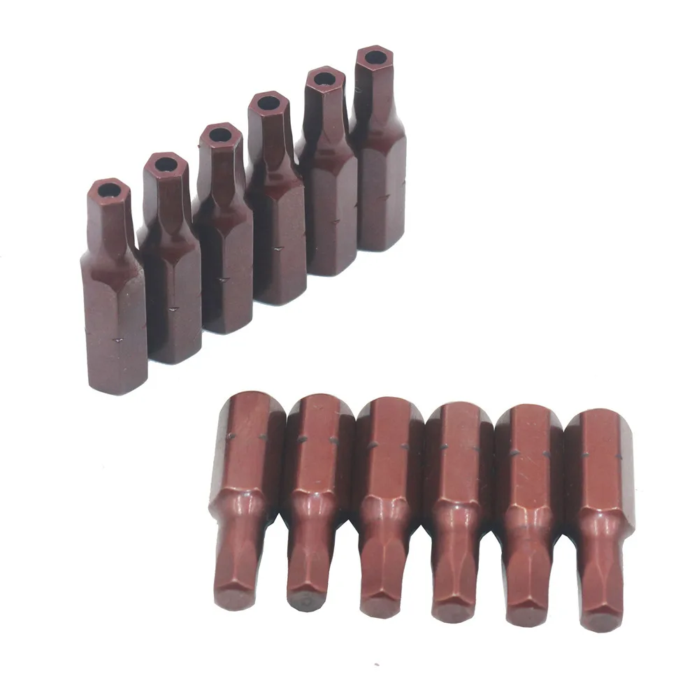 

12PCS/SET S2 steel band magnetic hexagonal screwdriver head 25mm with hole/solid hexagonal screwdriver head screwdriver