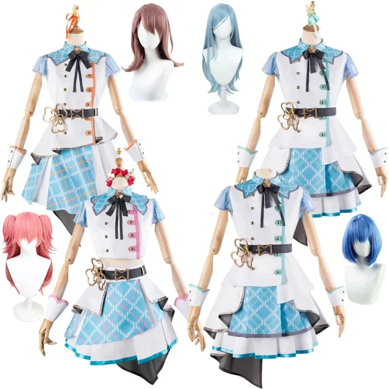 Фото Momoi Airi Hinomori Shizuku Kiritani Haruka Hanasato Minori Косплей PJSK Project Sekai Косплей Костюм Парик Женское Платье Наряды №1