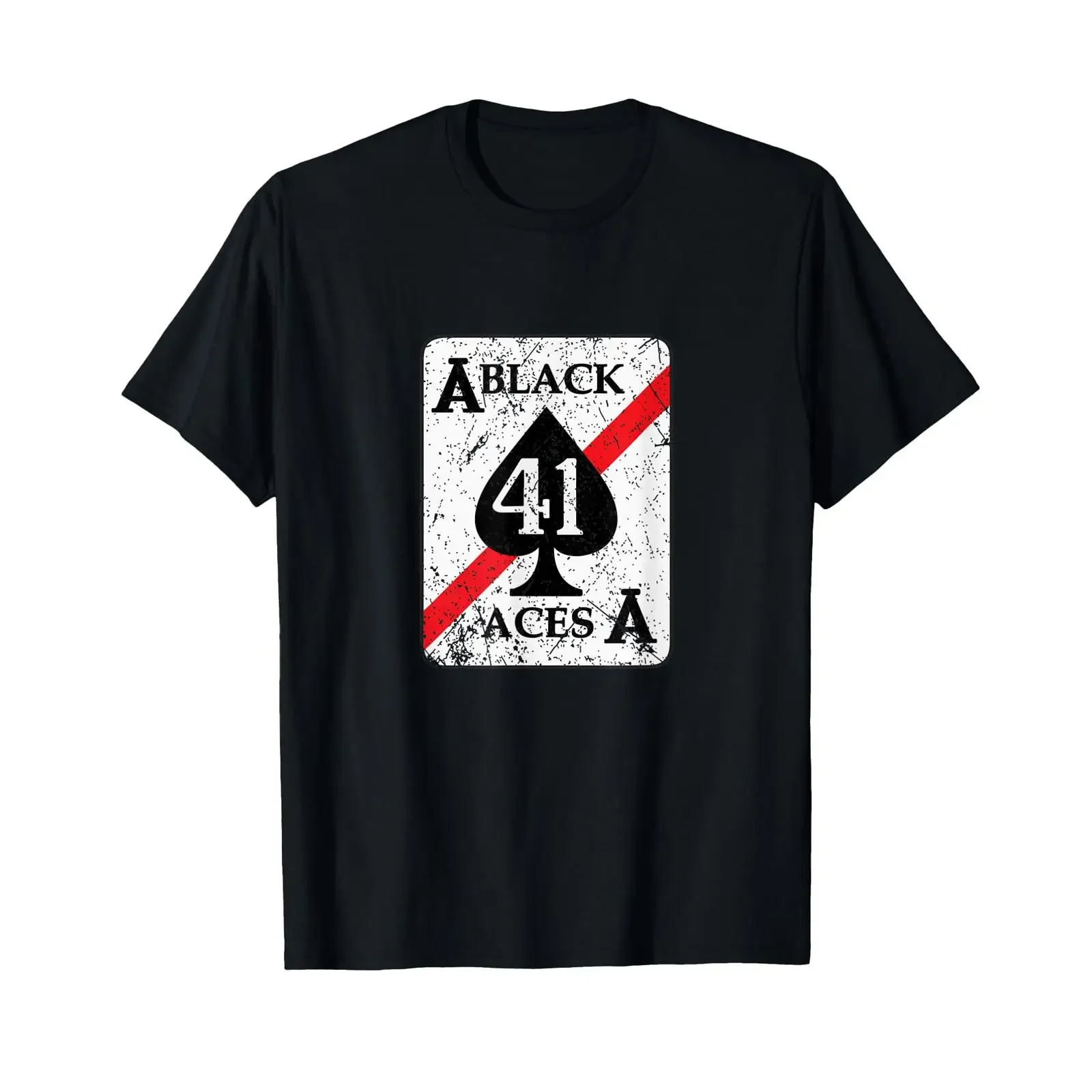 Фото Футболка VFA 41 Black Aces Fighter Squadron Vintage Veteran's Day Christmas, винтажная, с эффектом потертости, унисекс, повседневная, дышащая, в стиле стритвир №1
