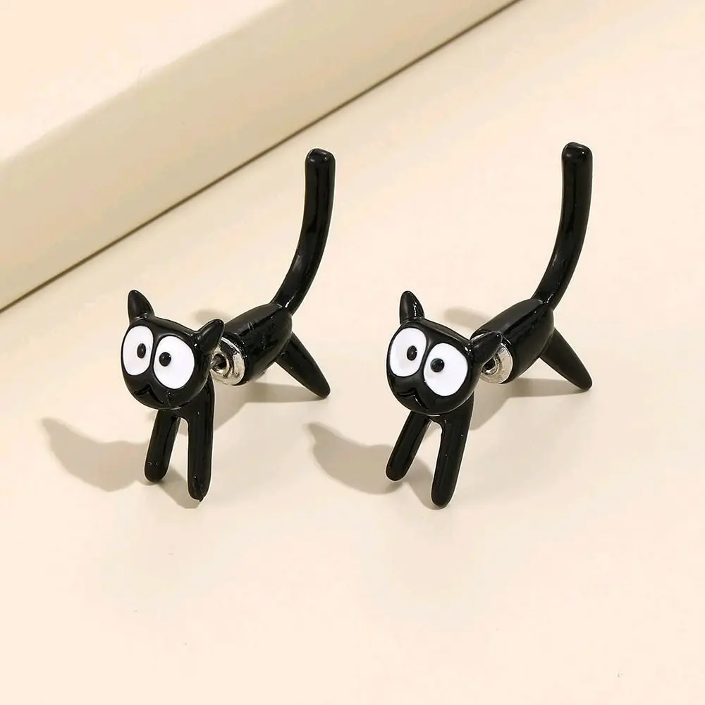 

Funny Small Black Cat Personality Earring For Women Cute Cartoon Kitty Animal Stud Earrings Trend Girl Party Jewelry Gifts