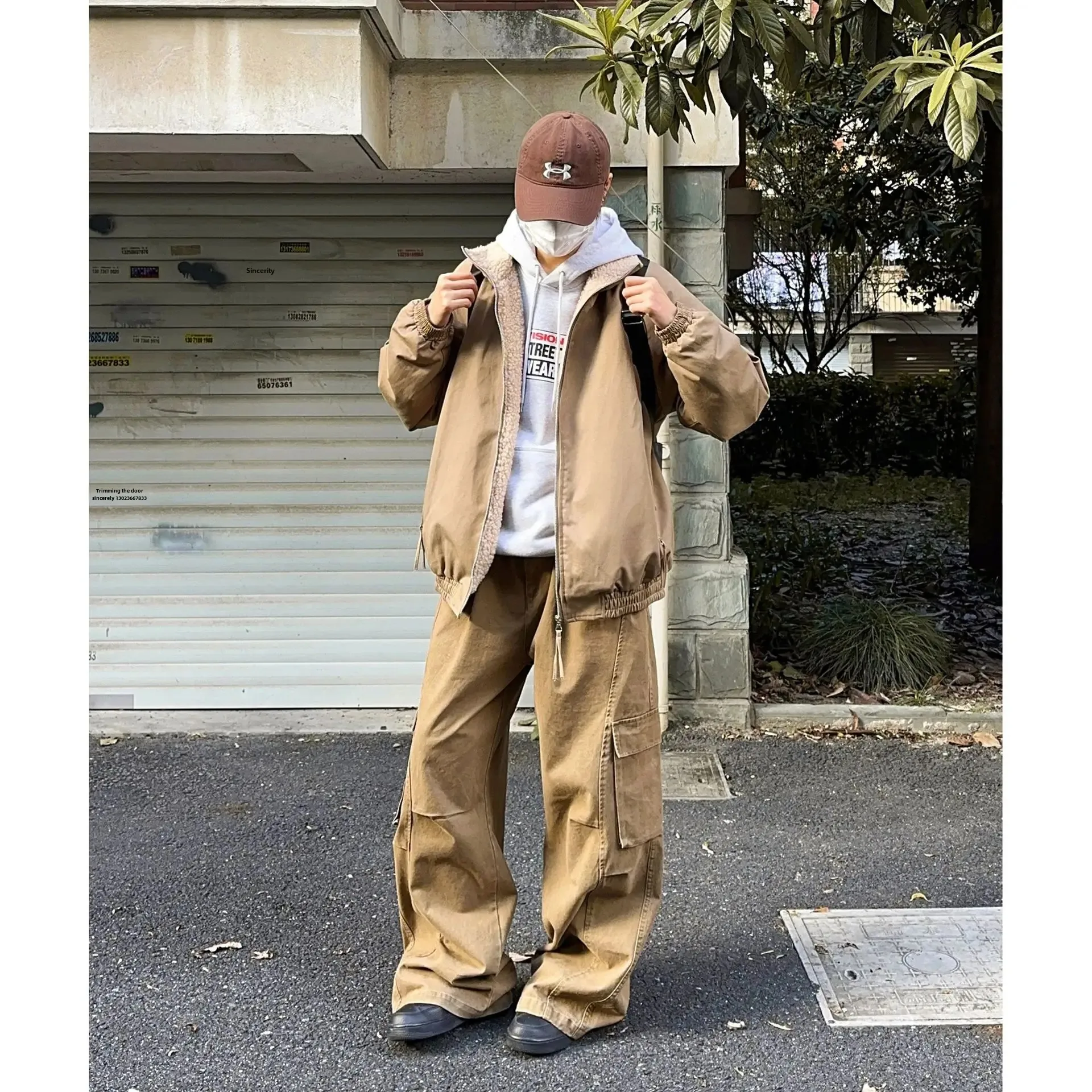 Простое однотонное универсальное пальто с хлопковой подкладкой в американском