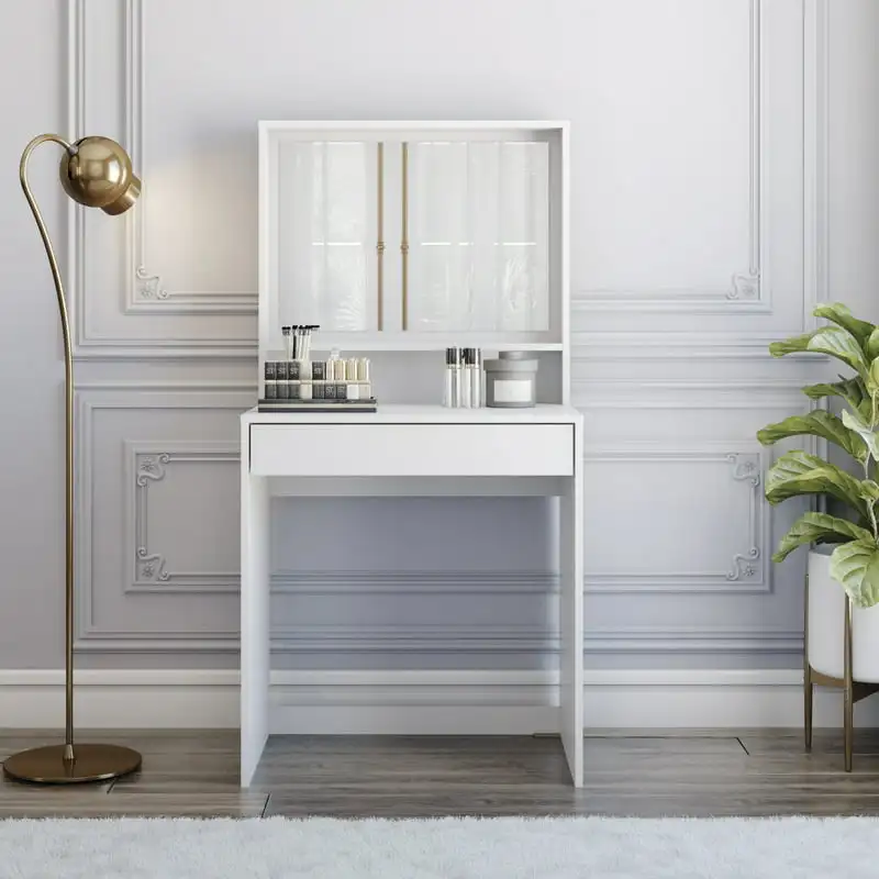 

1 Drawer Vanity with Storage Shelves