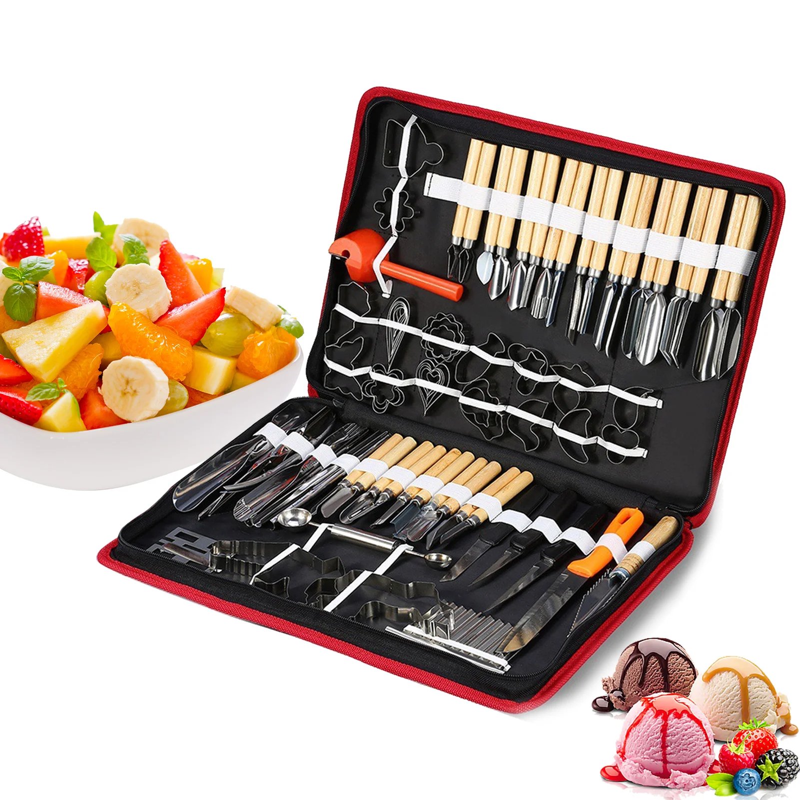 

80pcs Kitchen Carving Modeling Tools Lightweight Culinary Carving Chiseling Tools Kit Food Cutting Tool Set For Professional