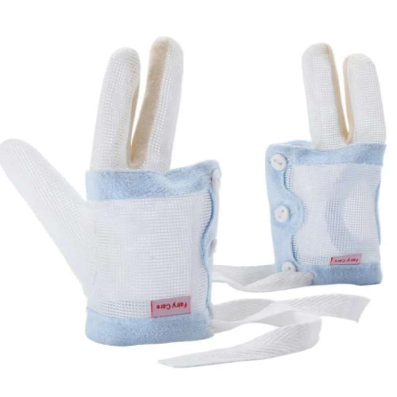 

Prevent Hand Sucking Gadgets Middle Index Finger Children Stop Eating Finger Corrector Breathable Thin Anti-Scratch Face Glove