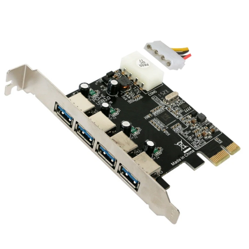 

4-Port 3.0 Adapter Card USB Desktop PCI-E Expansion Card High-Speed Transmission Computer Small Chassis Short Bezel
