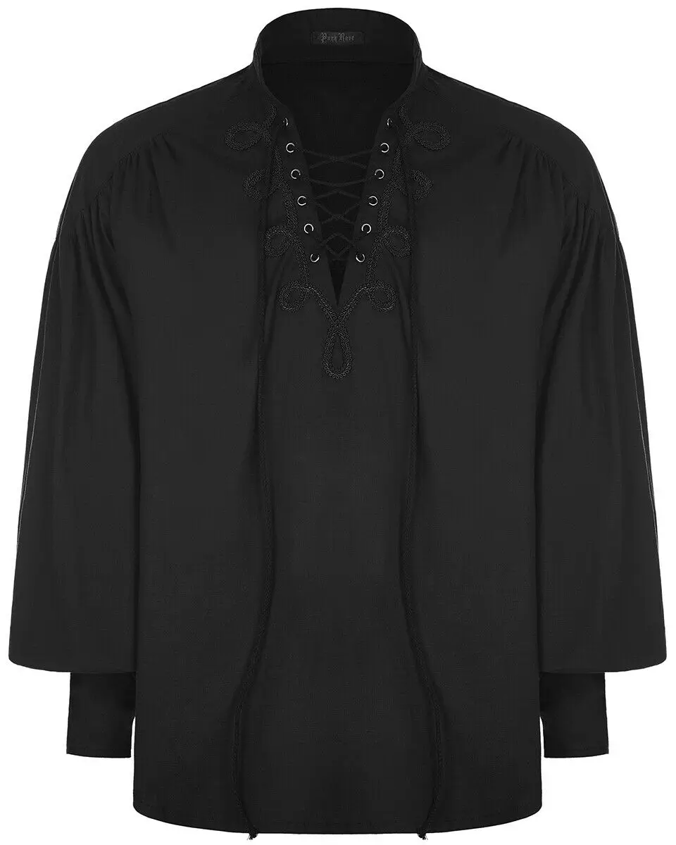 Мужская рубашка в стиле Панк Rave черный готический поэт стимпанк средневековая со