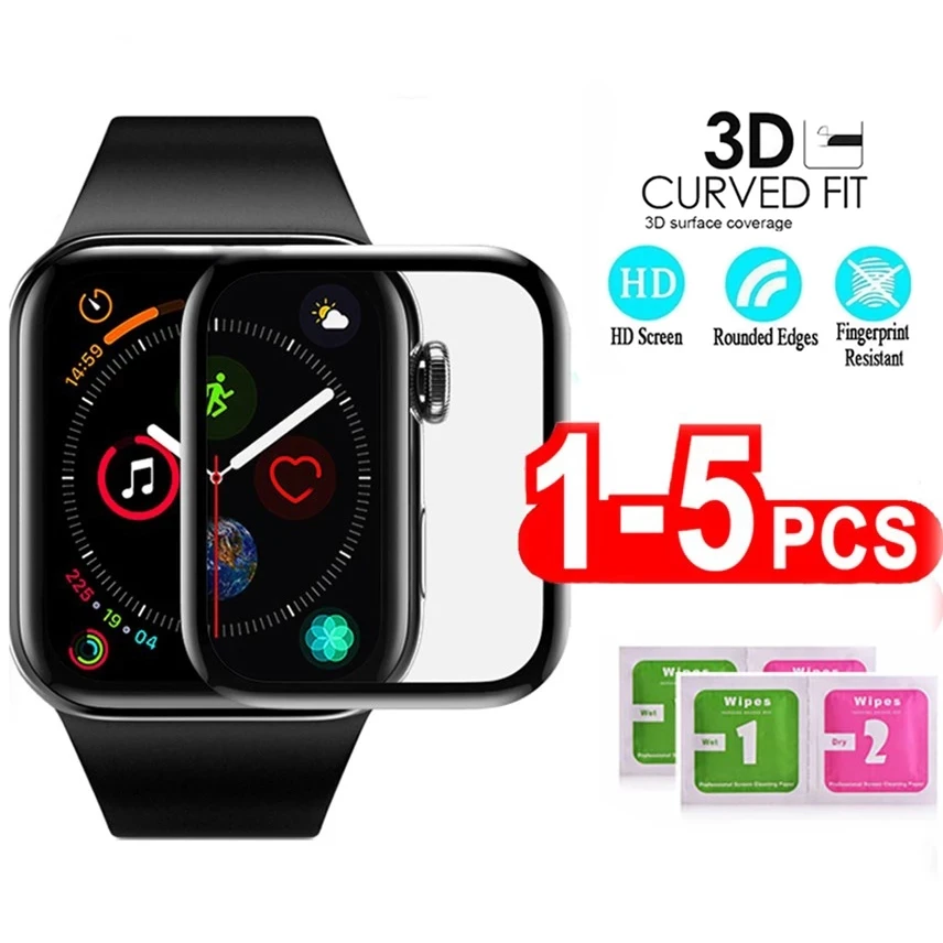 

3D Full Cover screen protector For Apple watch 7 5 4 40MM 44MM Not Tempered glass Soft Screen protector film for Iwatch 4/5/6/SE