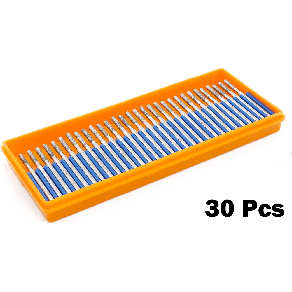 

30Pcs Diamond Grinding Carving Drilling Jade Metals Micro-carving Polishing Power Tools Diamond Grinding Head Set