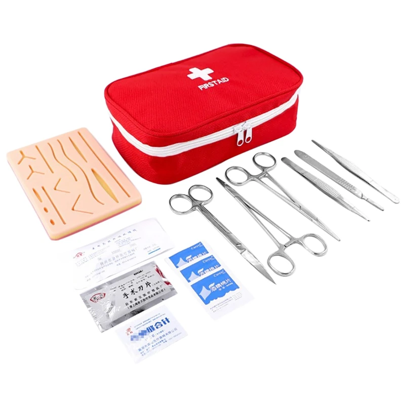 

Oral Suture Training Module Kit Portable Silicone Pad-Threads and Needle-Stainless Tool Practice Module