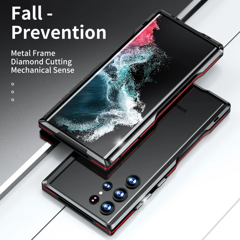 

Original LUPHIE Metal Frame For Samsung Galaxy S22 S21 Ultra Bumper S21 Plus Case Aviation Aluminum Alloy Protective Cover Skin