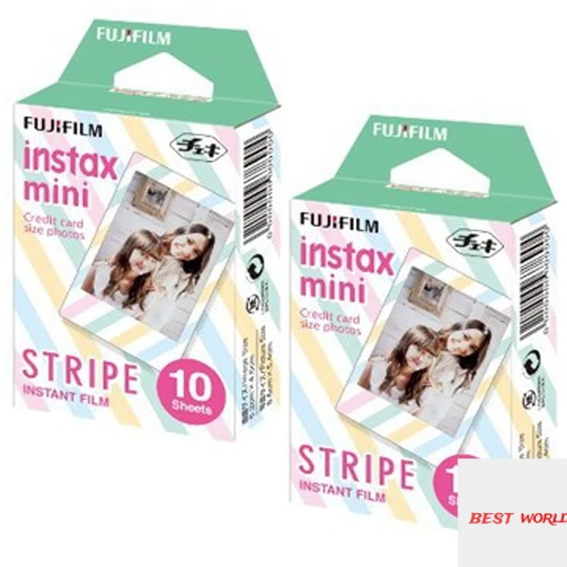 

Fujifilm Instax Mini 8 Film Stripe Frame 20pcs Photo For Mini 11 7s 9 50s 50i 90 25 dw Share SP-1 Polaroid Instant Photo Camera