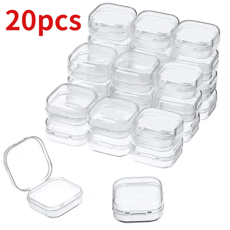 10/20Pcs Set Jewelry Storage Small Box Multi-function Sundries Storage Transparent Ins Ring Hairpin Hair Rope Necklace Bracelet