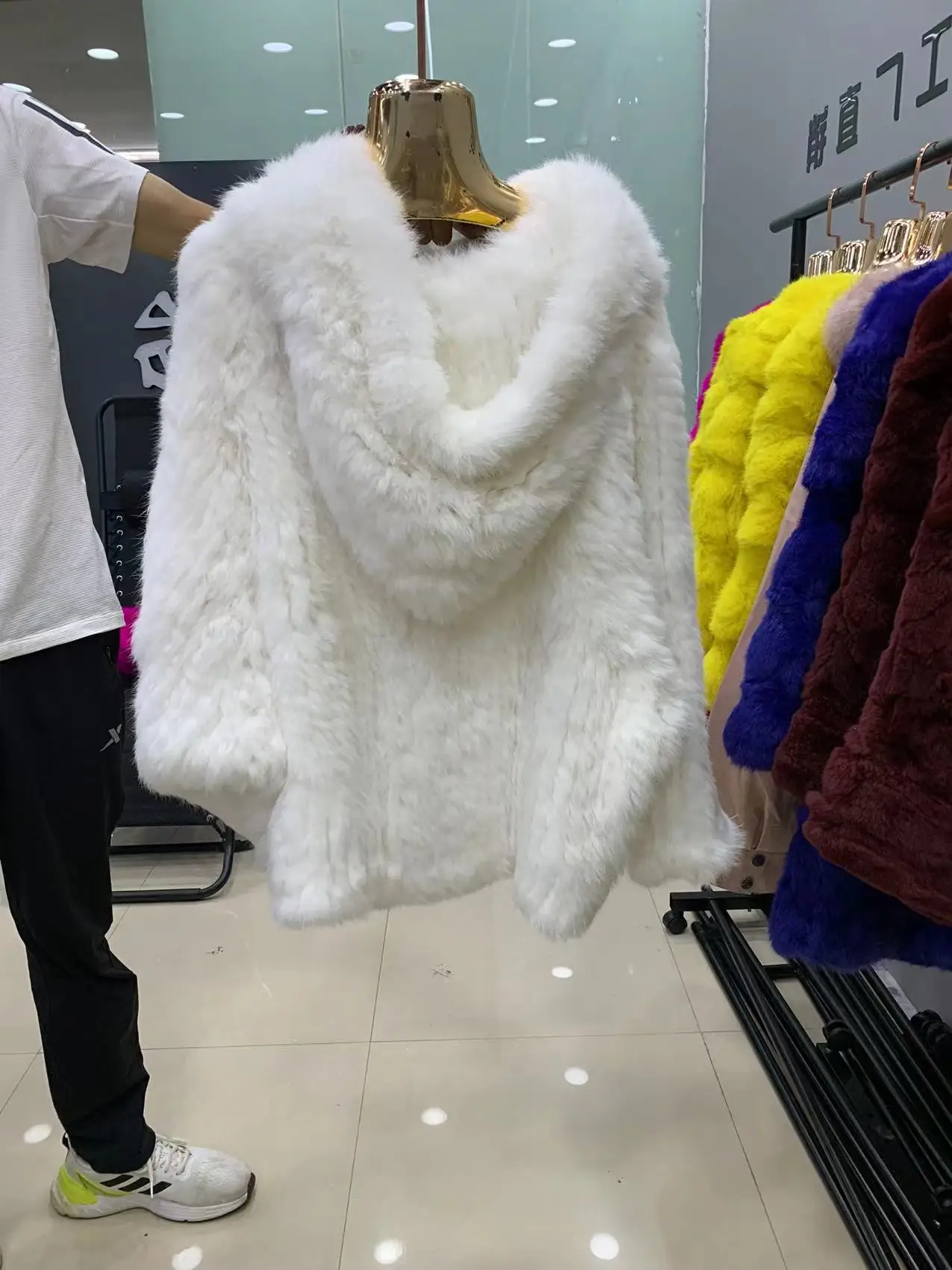 Autumn and Winter New Thickened and Densely Woven Double-Sided Woven Hooded Fox Fur Fur Coat Women's Mid-Length enlarge